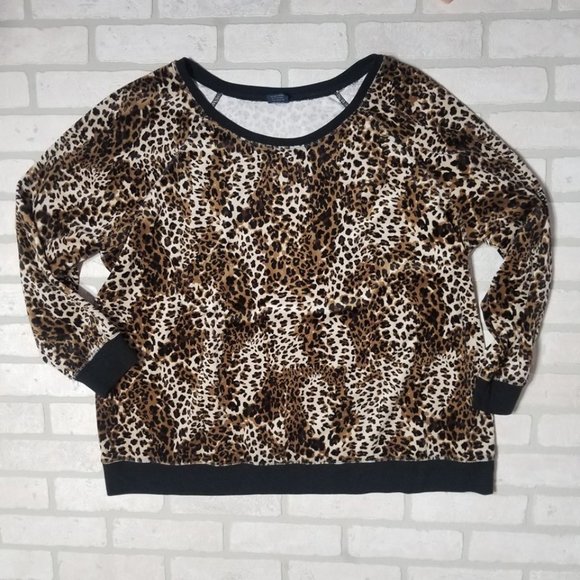 Faded glory 3x 22/24 fuzzy leopard sweater - Picture 1 of 1